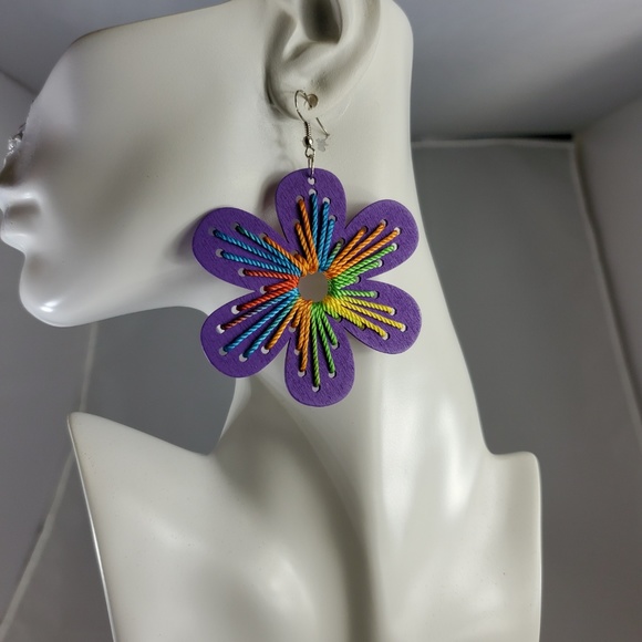 Hand Crafted Jewelry - Kenyan Hand Crafted Wood Earring with Thread